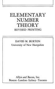 Cover of: Elementary Number Theory