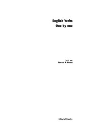 Cover of: English verbs: one by one