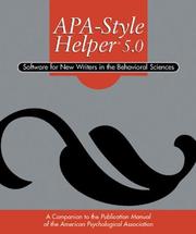 Cover of: APA Style Helper 5.0: Software for New Writers in the Behavioral Sciences