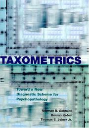 Cover of: Taxometrics: Toward a New Diagnostic Scheme for Psychopathology