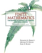 Cover of: Finite mathematics for business, economics, life sciences, and social sciences. by Raymond A. Barnett