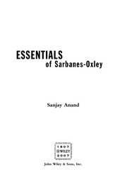 Cover of: Essentials of Sarbanes-Oxley | Sanjay Anand