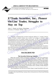 Cover of: E*Trade Securities, Inc., pioneer on-line trader, struggles to stay on top | Adam T. Elegant