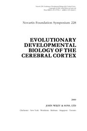 Cover of: Evolutionary developmental biology of the cerebral cortex