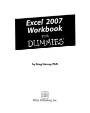 Excel 2007 workbook for dummies by Greg Harvey