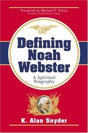 Cover of: Noah Webster by Alan Synder, Alan Synder