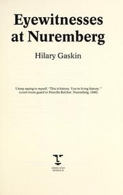 Cover of: Eyewitnesses at Nuremberg | 