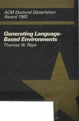 Generating language-based environments by Thomas W. Reps