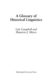 Cover of: A glossary of historical linguistics by Lyle Campbell