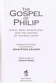 Cover of: The gospel of Philip | 