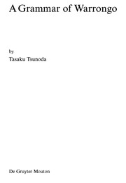 Cover of: A grammar of Warrongo | Tasaku Tsunoda