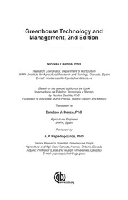 Cover of: Greenhouse technology and management by | NicolГЎs Castilla