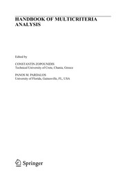 Cover of: Handbook of Multicriteria Analysis | Constantin Zopounidis