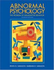 Cover of: Abnormal Psychology: The Problem of Maladaptive Behavior (11th Edition)