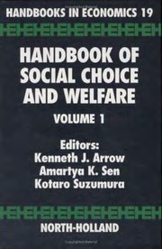 Cover of: Handbook of social choice and welfare