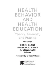 Cover of: Health behavior and health education: theory, research, and practice