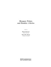 Cover of: Heegner points and Rankin L-series