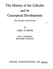 Cover of: The history of the calculus and its conceptual development by Carl B. Boyer