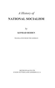 Cover of: A history of national socialism