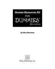 Cover of: Human resources kit for dummies | Max Messmer