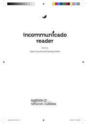 Cover of: Incommunicado reader | Geert Lovink