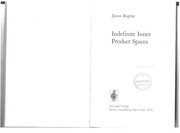 Cover of: Indefinite inner product spaces. | JaМЃnos BognaМЃr