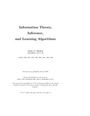 Cover of: INFORMATION THEORY, INFERENCE, AND LEARNING ALGORITHMS. by David J.C. MacKay