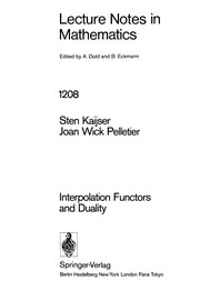 Cover of: Interpolation functors and duality