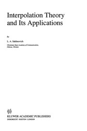 Cover of: Interpolation Theory and Its Applications