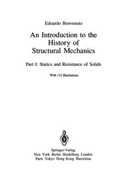 Cover of: An Introduction to the History of Structural Mechanics | Edoardo Benvenuto