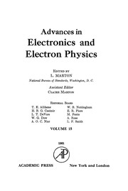 Cover of: Advances in electronics and electron physics | L. Marton