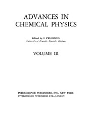 Cover of: Advances in chemical physics | I. Prigogine
