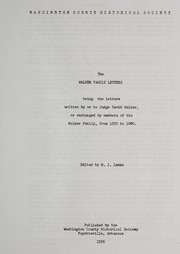 Cover of: The Walker family letters | W. J. Lemke
