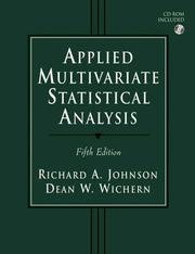 Cover of: APPLIED MULTIVARIATE STATISTICAL ANALYSIS by RICHARD A. WICHERN, DEAN W. JOHNSON