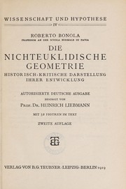 Cover of: Die nichteuklidische geometrie: historisch-kritische Darstellung ihrer Entwicklung