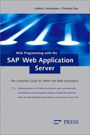 Cover of: Web Programming with the SAP Web Application Server by Frederic Heinemann, Christian Rau