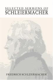Cover of: Selected Sermons of Schleiermacher by Friedrich Schleiermacher