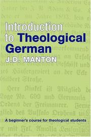Cover of: Introduction to Theological German by J. D. Manton