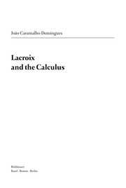 Cover of: Lacroix and the calculus