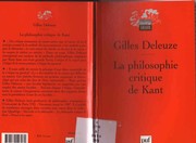 Cover of: La Philosophie critique de Kant by Gilles Deleuze