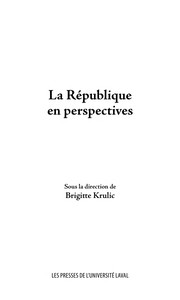 Cover of: La république en perspectives