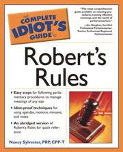 Cover of: The complete idiot's guide to Robert's rules by Nancy Sylvester
