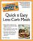 Cover of: The complete idiot's guide to quick and easy low-carb meals