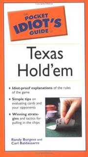Cover of: The Pocket Idiot's Guide to Texas Hold'em by Randy Burgess, Carl Baldassarre
