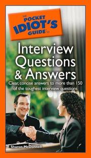 Cover of: The pocket idiot's guide to interview questions and answers