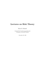 Cover of: Lectures on risk theory