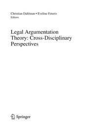 Cover of: Legal Argumentation Theory: Cross-Disciplinary Perpectives | Christian Dahlman