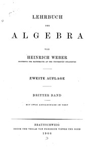 Cover of: Algebra (AMS/Chelsea Publication) by Heinrich Weber
