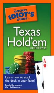 Cover of: The Pocket Idiot's Guide to Texas Hold'em, 2nd Edition (The Pocket Idiot's Guide) by Carl Baldassarre, Randy Burgess