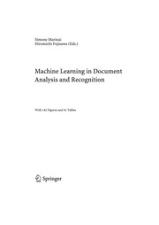 Cover of: Machine Learning in Document Analysis and Recognition | Simone Marinai
